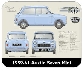 Austin Seven Mini Deluxe 1959-61 Place Mat, Small